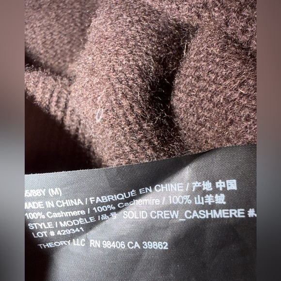 Theory Chocolate Brown Cashmere Fall Sweater Normcore Neutral Warm Cozy Academia - Picture 4 of 5